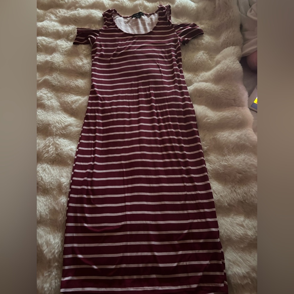 Chesley Mauve and Cream Striped Tee